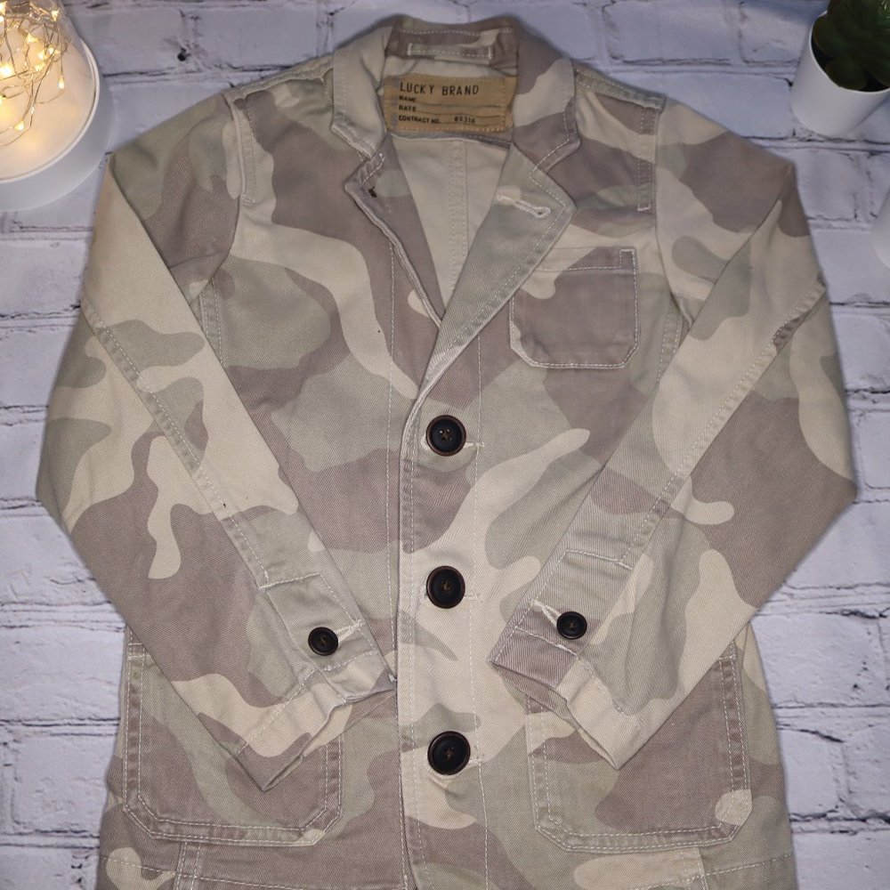 Lucky Brand Unisex Khaki Camo Blazer